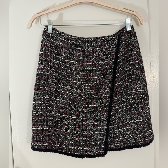 LOFT Fringe Tweed Faux Wrap Skirt - Picture 2 of 4